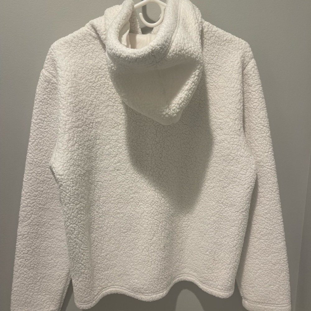 Fila White Sherpa Pullover Hoodie Sweater - Picture 4 of 4